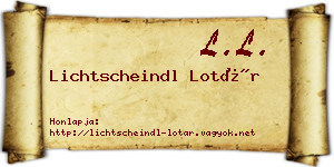 Lichtscheindl Lotár névjegykártya